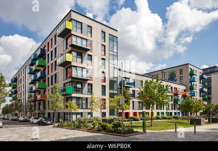 Der Maschinenraum und St. Franziskus Kirche und Gemeindezentrum, Tottenham Hale. Stockfoto
