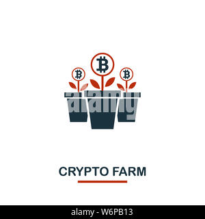 Crypto Farm-Symbol. Kreative zwei Farben Design aus Krypto Währung Icons Sammlung. Einfaches Piktogramm Crypto Farm Symbol für Web-Design, Apps, Software Stockfoto