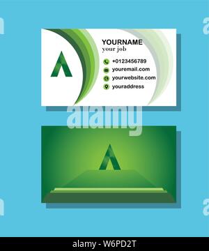 Green Business card Template Stock Vektor