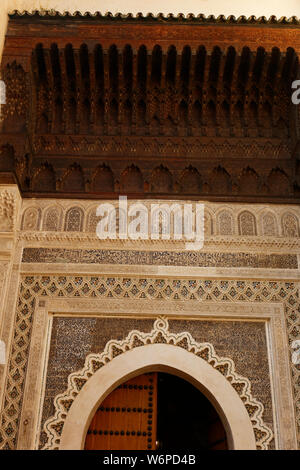 Universität von al-Qarawiyyin (Al-Karaouine) die älteste bestehende, kontinuierlich betriebene Hochbildungsträger der Welt, Fez, Marokko, Afrika. Stockfoto