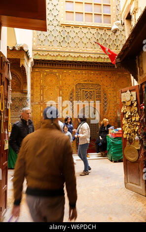 Universität von al-Qarawiyyin (Al-Karaouine) die älteste bestehende, kontinuierlich betriebene Hochbildungsträger der Welt, Fez, Marokko, Afrika. Stockfoto