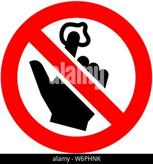 Verbotsschild. Schwarz verboten Symbol in rote, runde Form Stock Vektor