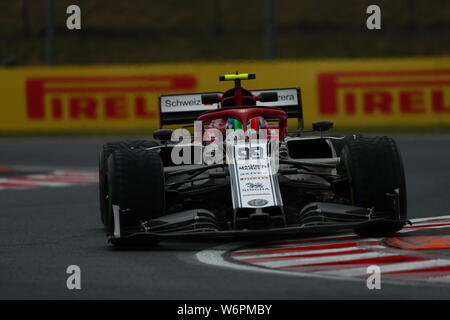 Budapest, Ungarn. 02 Aug, 2019. #99 Antonio Giovinazzi; Alfa Romeo Racing. GP von Ungarn, Budapest 2-4 August 2019 Credit: Unabhängige Fotoagentur/Alamy leben Nachrichten Stockfoto