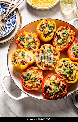 Mexikanische gefüllte Paprika Stockfoto