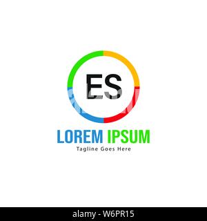 Anfängliche ES logo Vorlage mit modernen Rahmen. Minimalistische ES schreiben logo Vector Illustration Design Stock Vektor