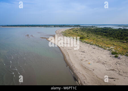 Antenne Landschaft Blick auf einen Strand in der Nähe von Venedig genannt Rosolina, natürlichen geschützten Park Stockfoto