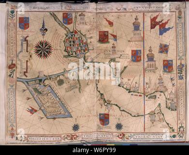 MAPA DE MESOPOTAMIEN Y EL IMPERIO PERSA - ATLAS PORTULANO-1568-MAR ARABIGO. Autor: VAZ DOURADO FERNAO. Standort: Private Collection. MADRID. Spanien. Stockfoto