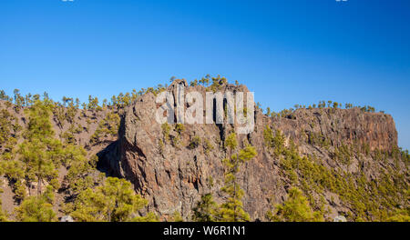 Gran Canaria, Juli, Blick Richtung steilen Klippe Morro Guanil, blauer Himmel Stockfoto