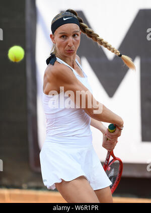 Tamara KORPATSCH (GER) in Aktion. GES/Tennis/WTA 125 k-Serie Turnier, 02.08.2019 Tennis: WTA-Turnier, LIQUI MOLY Öffnen Karlsruhe, August 2, 2019 | Verwendung weltweit Stockfoto