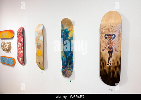 Skateboarding-Ausstellung im Arts Center der Capital Region in Troy NY Stockfoto