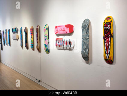 Skateboarding-Ausstellung im Arts Center der Capital Region in Troy NY Stockfoto