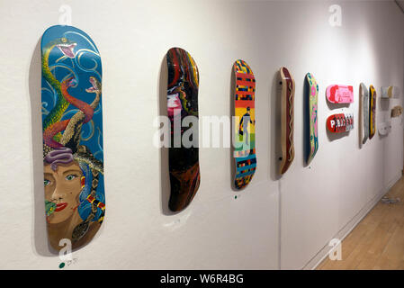 Skateboarding-Ausstellung im Arts Center der Capital Region in Troy NY Stockfoto