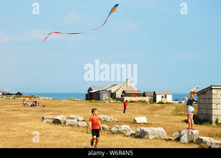 Portland, Dorset. 2. August 2019. UK Wetter. Die Menschen genießen die Sonne auf der Insel und in Dorset. Credit: stuart Hartmut Ost/Alamy leben Nachrichten Stockfoto