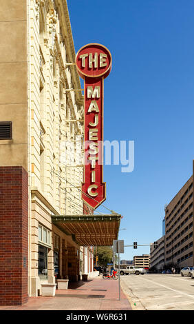 Dallas, Texas - März 16, 2019: Historische Majestic Theater in der Innenstadt von Dallas. Texas. Stockfoto