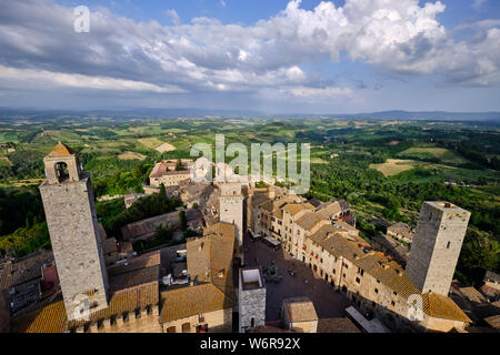 Blick von San Gimignano Turm Stockfoto