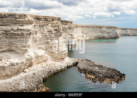 Weißer Stein Cliff Felsen an der West Küste der Krim Stockfoto