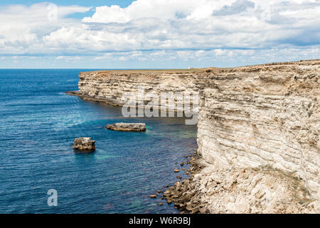 Weißer Stein Cliff Felsen an der West Küste der Krim Stockfoto