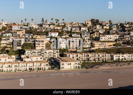 Antenne von ocean view beach Gehäuse im Playa Vista Stadtteil von Los Angeles, Kalifornien. Stockfoto