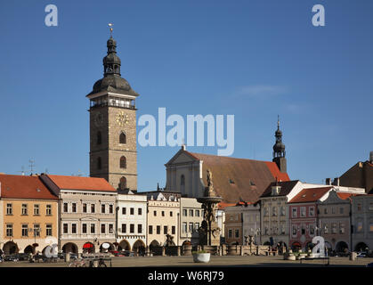 Ottokar II Square in Ceske Budejovice. Der Tschechischen Republik Stockfoto