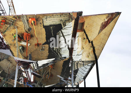 Fragment der Gebäude am Placa de les Glories Catalanes nach Barcelona. Spanien Stockfoto