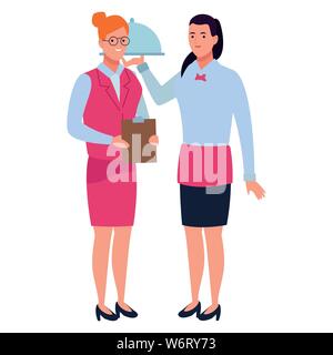 Fachleute Arbeiter Paar lächelnde Cartoons Stock Vektor