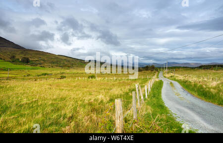 Beautidul Landschaft des Killarney National Park auf bewölkten Tag. Wandern in der Grafschaft Kerry, Irland. Stockfoto