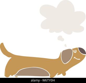 Cartoon Hund mit dachte Blase im Retro Stil Stock Vektor