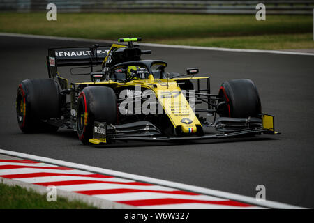 Renault Sport F1-Team die deutschen Fahrer Nico Hulkenberg konkurriert im ersten Training der Ungarischen F1 Grand Prix. Stockfoto