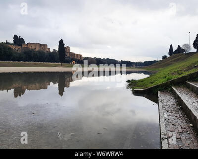 Die römische Circo Massimo nach einem regnerischen Tag Stockfoto
