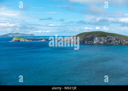Dunmore Head und benachbarten Lure Insel auf der Halbinsel Dingle in der Grafschaft Kerry, Republik von Irland Stockfoto