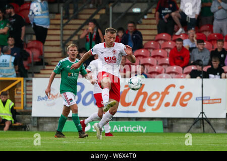 August 2nd, 2019, Cork, Irland - Liga Irlands Premier Division Match zwischen Cork City FC vs St. Patrick's Athletic FC Stockfoto