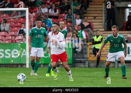 August 2nd, 2019, Cork, Irland - Liga Irlands Premier Division Match zwischen Cork City FC vs St. Patrick's Athletic FC Stockfoto