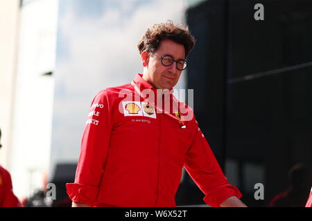 Budapest, Ungarn. 21 Feb, 2019. Mattia Binotto Teamchef Scuderia Ferrari, HHungarian GP, Budapest 2-4 August 2019 Credit: Unabhängige Fotoagentur/Alamy leben Nachrichten Stockfoto