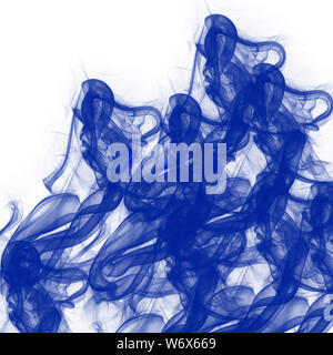 Deep Blue Hand gezeichnet Aquarell transparent Rauch Hintergrund Muster mit weißen oberen Bereich Stockfoto