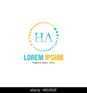 Erste HA logo Vorlage mit modernen Rahmen. Minimalistische HA schreiben logo Vector Illustration Design Stock Vektor