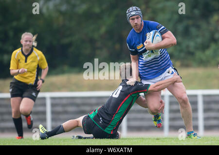 Heidelberg, Deutschland. 28. Juli 2019. Deutschen Meisterschaften in sieben Mann Rugby am 27. und 28. Juli 2019 in Heidelberg. Stefan Mau (SC Germania List). Credit: Jürgen Kessler/Kessler-Sportfotografie/dpa/Alamy leben Nachrichten Stockfoto