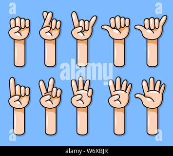 10 cartoon Geste vector Abbildung. Stockfoto