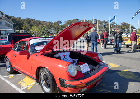 Porsche Carrera 911 mit 3,2 Liter Motor auf dem Display Classic Car Show in Sydney, Australien Stockfoto