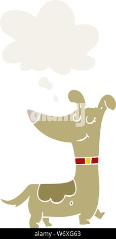 Cartoon Hund mit dachte Blase im Retro Stil Stock Vektor