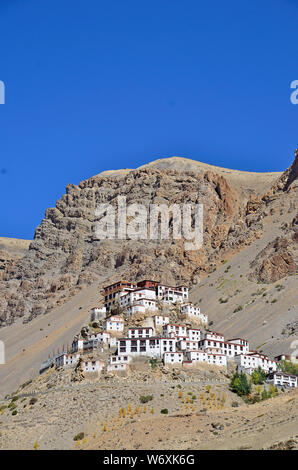 Kye Kloster & Kibber Dorf, Spiti, Himachal Pradesh, Indien Stockfoto