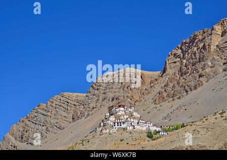 Kye Kloster & Kibber Dorf, Spiti, Himachal Pradesh, Indien Stockfoto