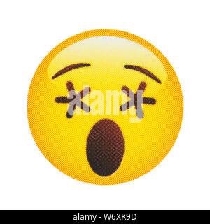 Gesicht schreiend vor Angst Emoticon Stockfoto