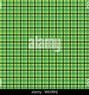 Grüne irische prüfen Fabric fabric Plaid nahtlose Textur. Vector Illustration. Stock Vektor