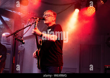 Fotos von Teenage Fanclub bei Sommer Nächte im Musikpavillon Kelvingrove Glasgow 30. Juli 2019 Musik fotografie Konzert Fotografie Stockfoto