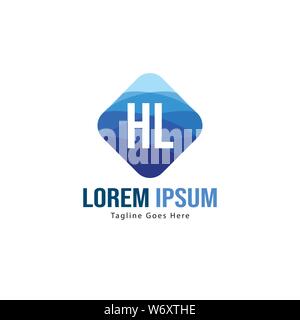 Erste HL logo Vorlage mit modernen Rahmen. Minimalistische HL schreiben logo Vector Illustration Design Stock Vektor
