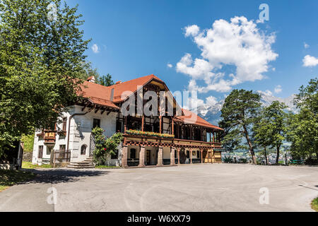 Kaiser Franz Josef Summer's Hunting Lodge am Bergisel am Stadtrand von Innsbruck provinzielle Hauptstadt von Tirol in Österreich Stockfoto