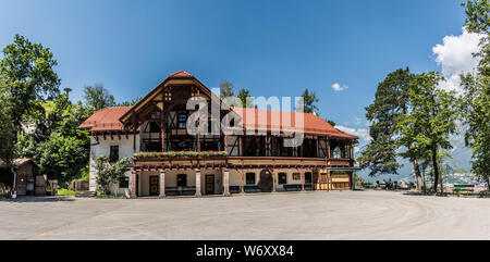 Kaiser Franz Josef Summer's Hunting Lodge am Bergisel am Stadtrand von Innsbruck provinzielle Hauptstadt von Tirol in Österreich Stockfoto