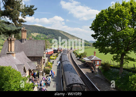 Dampflok 5199 bei Carrog station (Llangollen Railway, Wales) laufenden Runden 1300 Llangollen zu Carrog 1410 Carrog auf Llangollen zu bilden Stockfoto