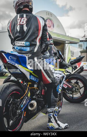 BSB britische Super Bike wm Motorrad Racing Thruxton Thruxton, in der Nähe von Andover Hampshire England Stockfoto