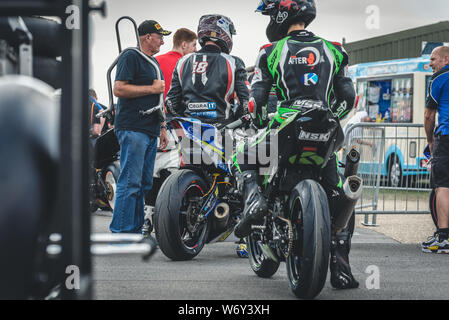 BSB britische Super Bike wm Motorrad Racing Thruxton Thruxton, in der Nähe von Andover Hampshire England Stockfoto